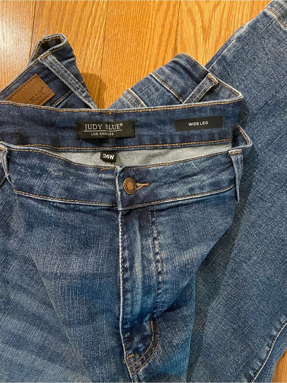 Judy Blue Wide Leg Cropped Dark Indigo High-Rise Jeans 24 - Picture 3 of 8